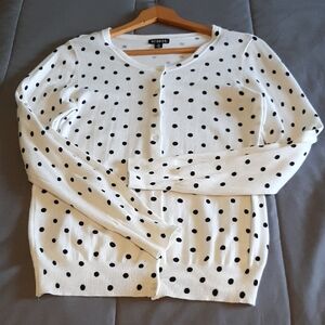 George Women's Black Polka Dot Cardigan 79% Rayon,21%nylon